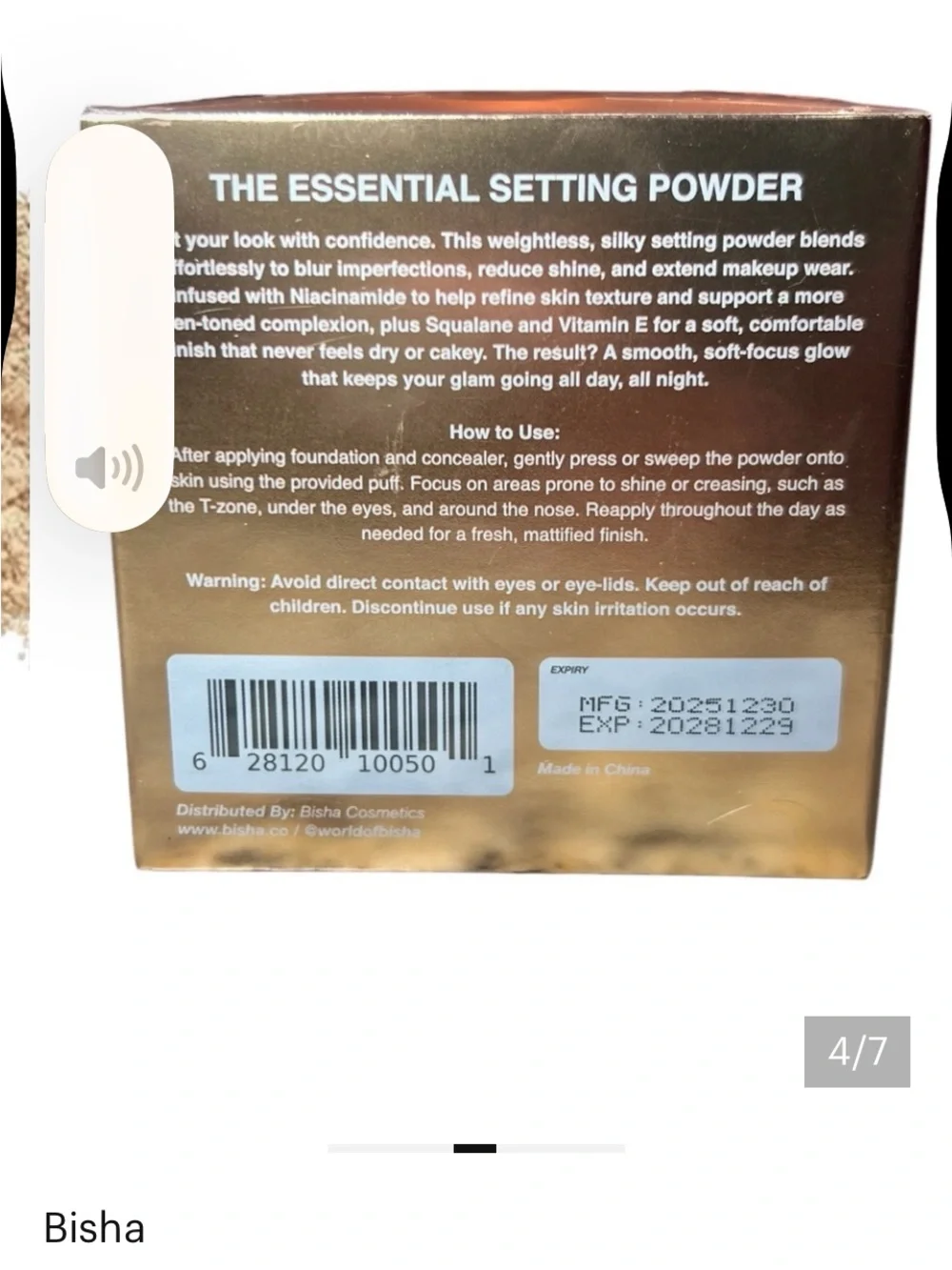 ISH Translucent Setting Powder in Rose Gold Box